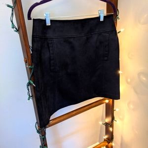 LOFT Navy Blue Faux Suede Skirt Size 8